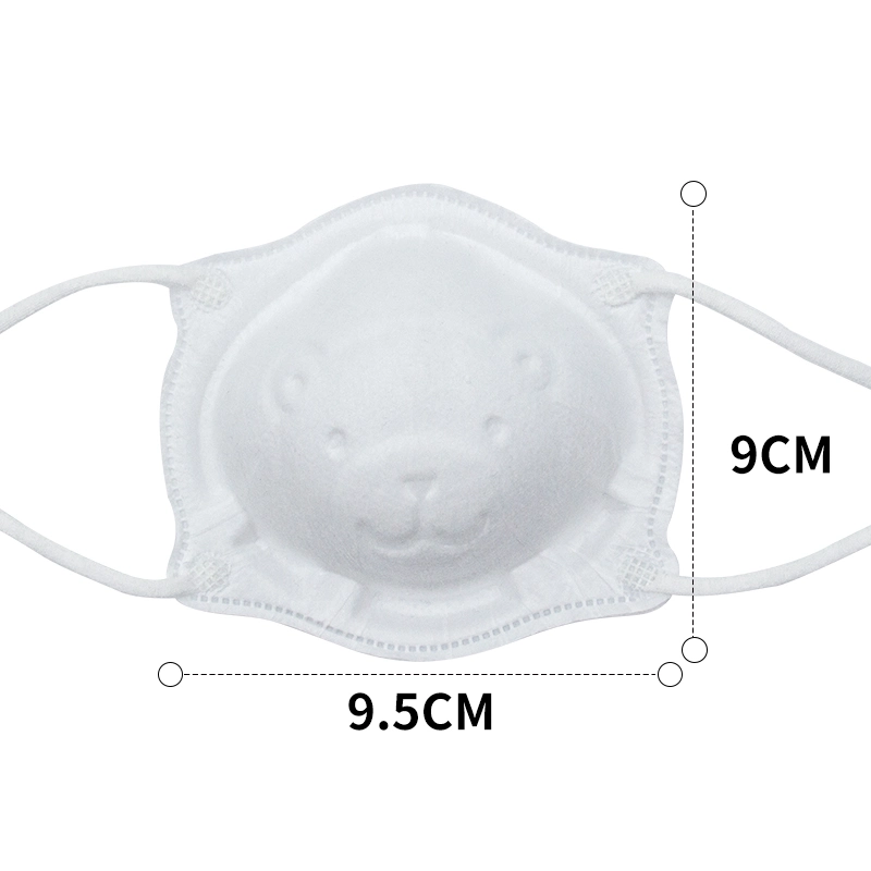 Hot Sell White Color Adjustable Disposable Earloop Bear Shape 3D Kids Face Mask