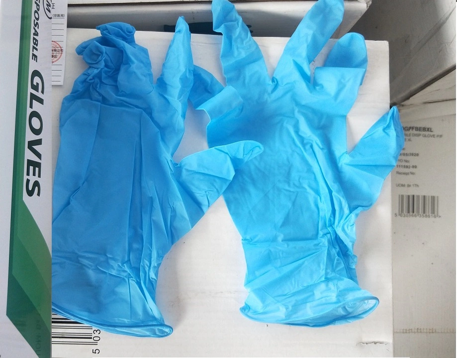Blue Disposable Nitrile Gloves Industrial Grade Nitrile Examination Gloves with Powder or Powder Free
