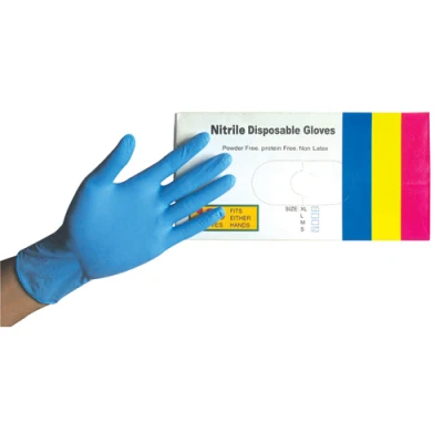 Blue Disposable Nitrile Gloves Industrial Grade Nitrile Examination Gloves with Powder or Powder Free