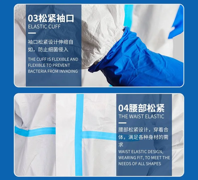 Disposable Hazmat Medical Protection Suit Nitrile Cover, Nitrile Clothes Doctor-Non-Woven-Disposable-Surgery-Clothing Chemical-Proof Suit