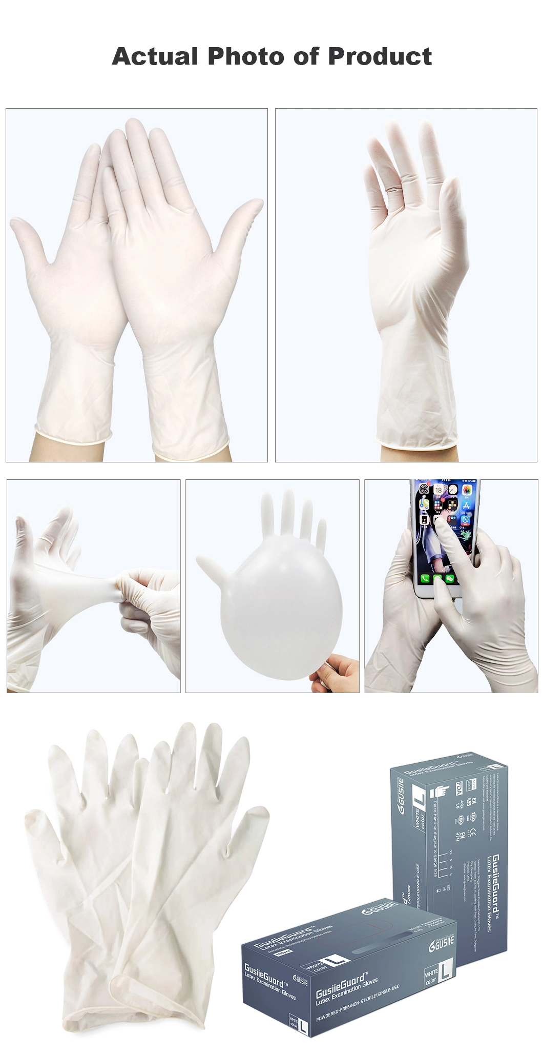 Disposable Powder Free Medical Examination Latex Glove, Safety Gloves for China Wholesale