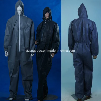 Nonwoven Disposable Black Protection Workwear Suits